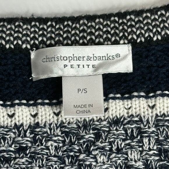 Christopher & Banks Navy Blue Open Front Cardigan Sweater Womens Petite Small PS - Picture 11 of 14